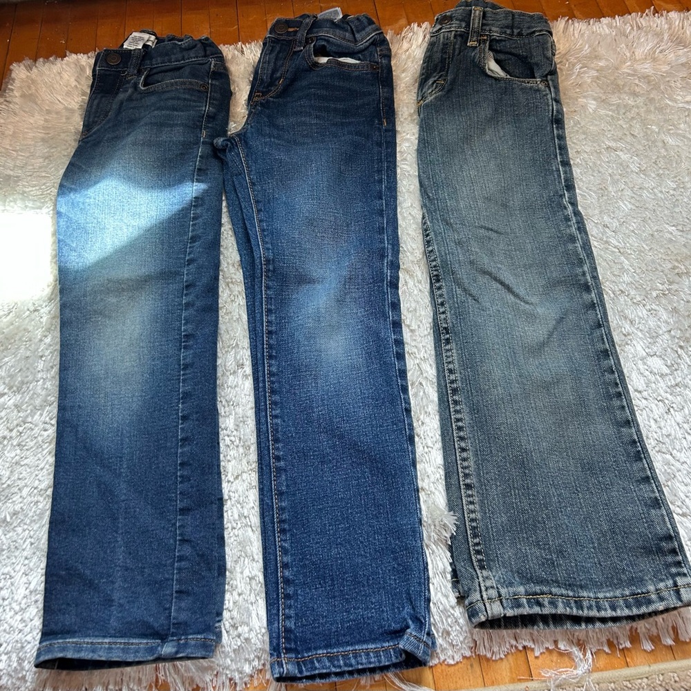 Lot of 3 pair of kids jeans.  Includes two pair of size 6 & a pair of size 7.